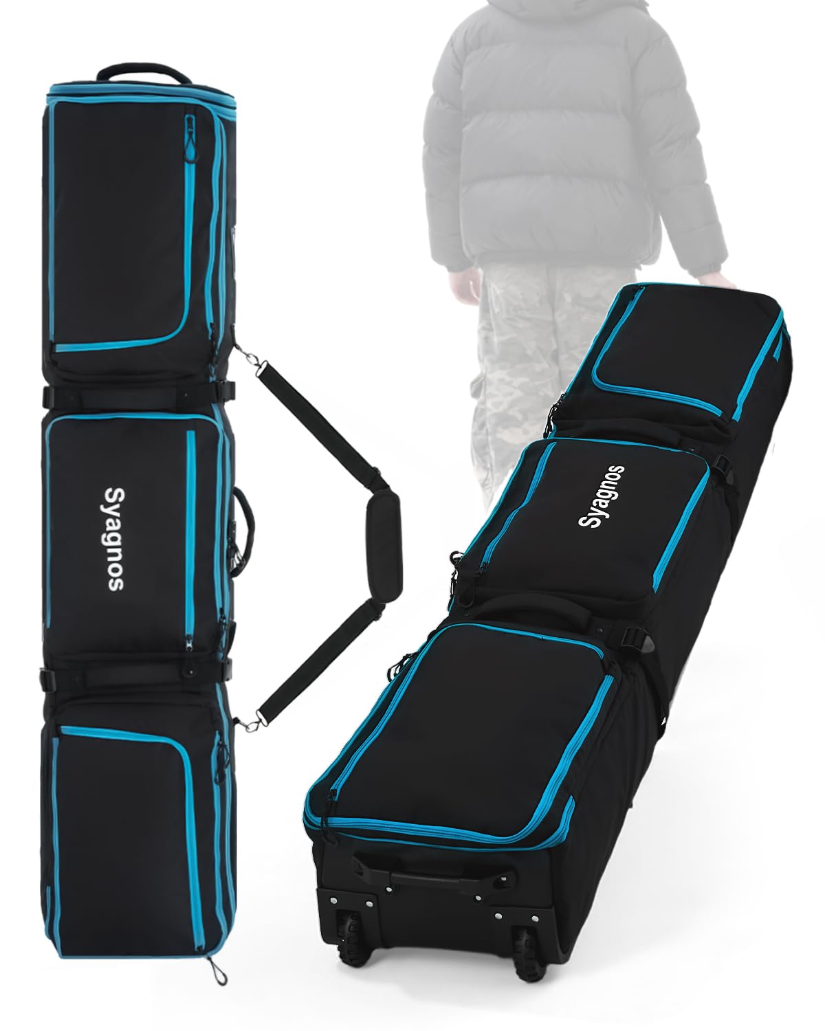 Amazon.com : 10mm Padded Snowboard Bag with Wheel,Extendable Ski
